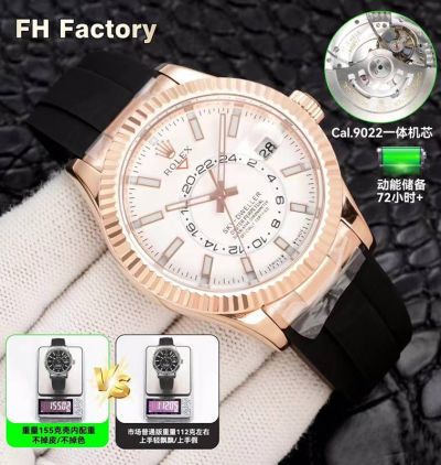 FH Factory Rolex Sky-dweller 9002 Movement 904L Steel 42mm Watch